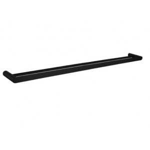 Esperia Matte Black Solid Brass Double Towel Rail 800mm